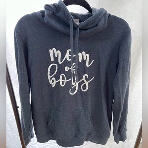 District Charcoal Hoodie with 'Mom of Boys' Print